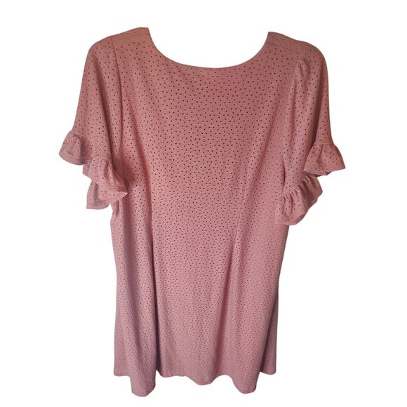 Lane Bryant Rose Pink Ruffle Sleeve Shift Dress, 18/20 - Picture 3 of 6